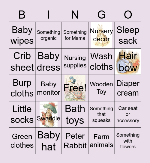 Stephanie's Baby Shower! Gift Bingo! Bingo Card
