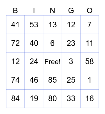 Murgitroyd Test Bingo Card