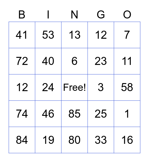 Murgitroyd Test Bingo Card