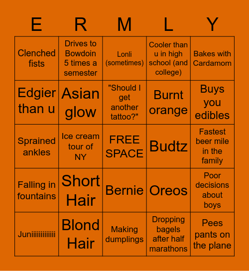 EMMO BINGO Card