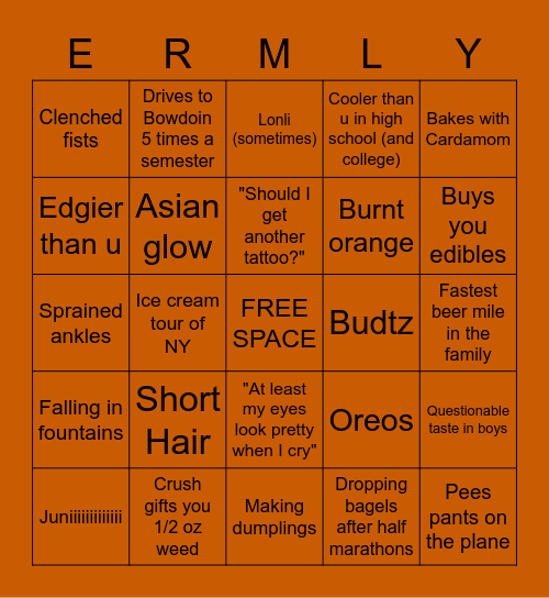 EMMO BINGO Card