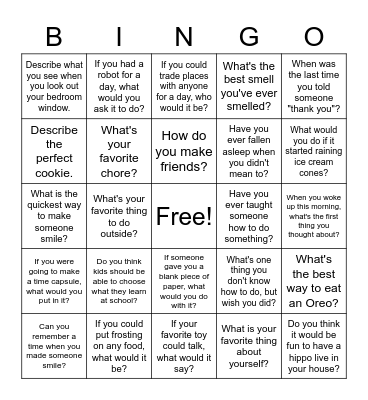 Conversation Bingo Card