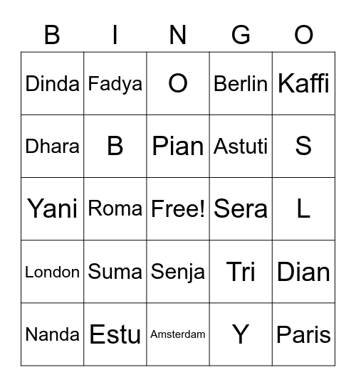 Zaidan Bingo Card