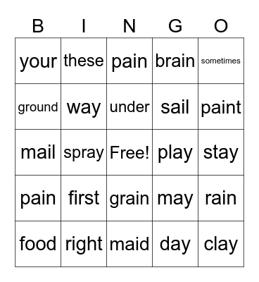 Lesson 18 ELA Bingo Card
