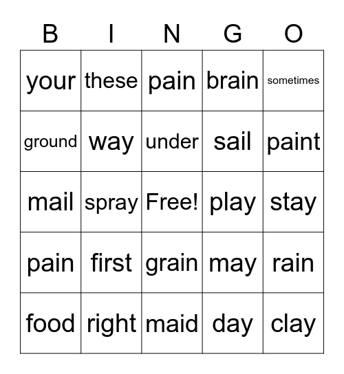Lesson 18 ELA Bingo Card