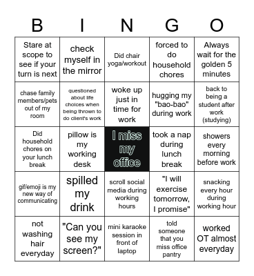 INTERACTIVE BINGO Card