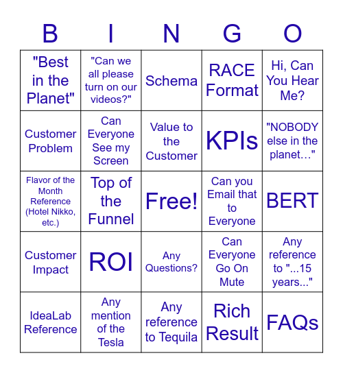 Milestone Bingo Card