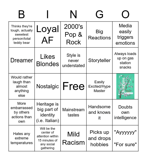 Tobin Carlino Bingo Card