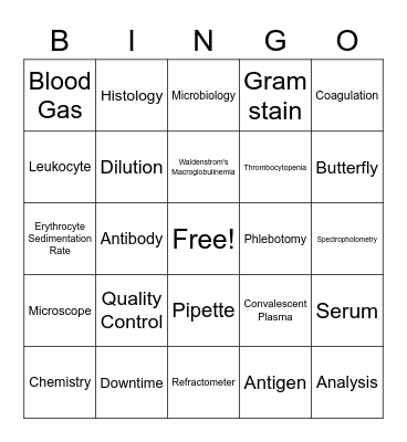 Lab Week 2020 Bingo Card