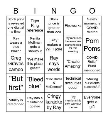 Shareholder's Meeting BINGO Card