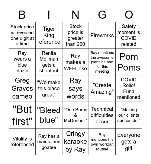 Shareholder's Meeting BINGO Card