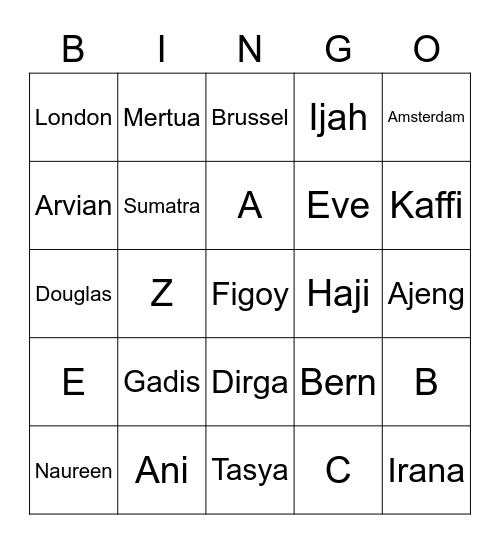 PUNYA GADIS Bingo Card