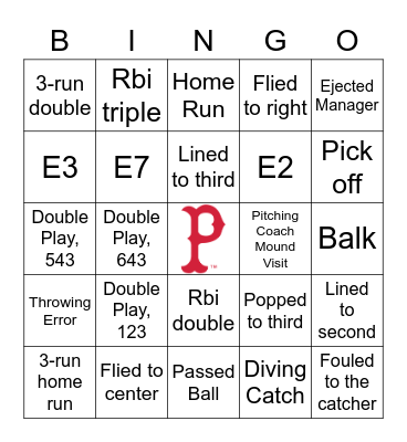 PawSox Baseball Bingo Card