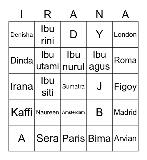 AKU PEMENANGNYA Bingo Card