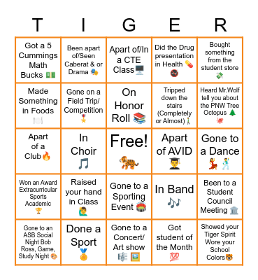 EHS BINGO Card