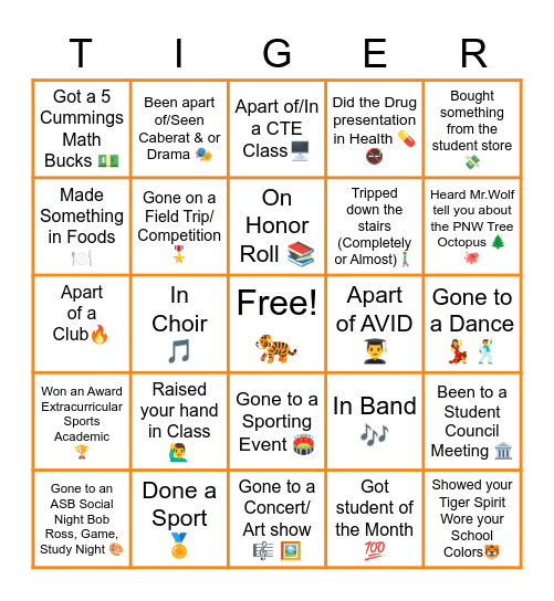 EHS BINGO Card