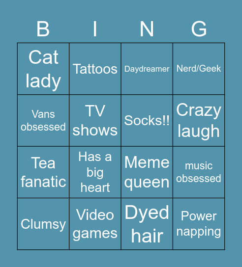 Nessie's Bingo Card