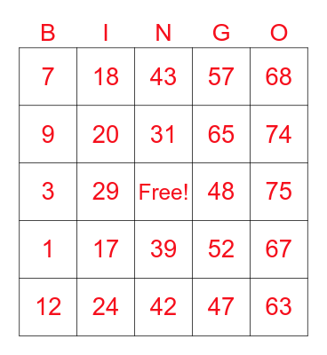 Brennen's Bingo Card #2 Bingo Card