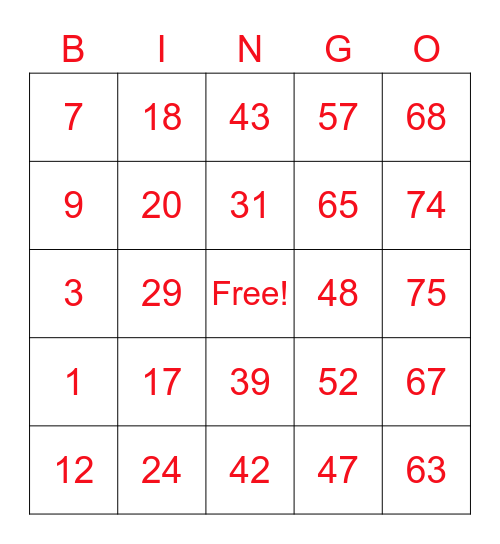Brennen's Bingo Card #2 Bingo Card
