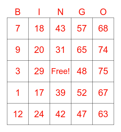 Brennen's Bingo Card #2 Bingo Card
