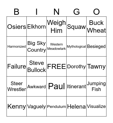 River 32-49 Bingo Card