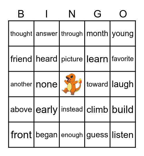 Pokemon Bingo Card