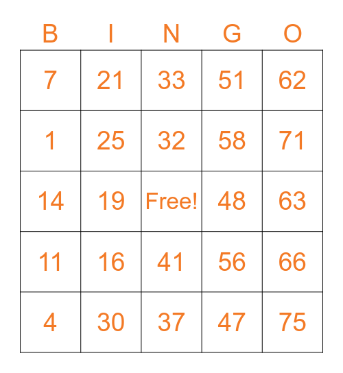Jim's Bingo Card #2 Bingo Card