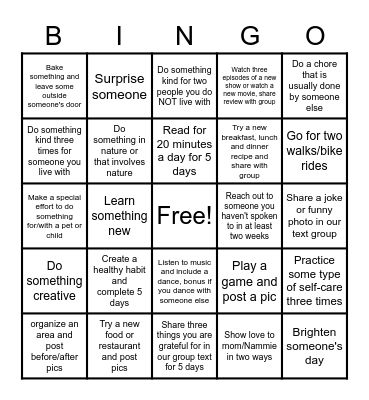 Quarantingo Bingo Card