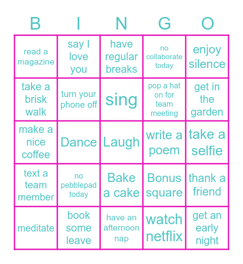 UON BSc Nursing Bingo Card