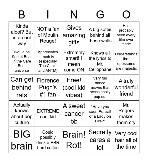 Cody! Bingo Card