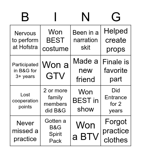 Bingo Card