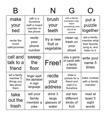 Quarantine Bingo Card