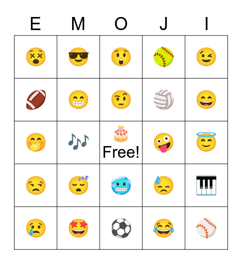 Emoji Bingo Card