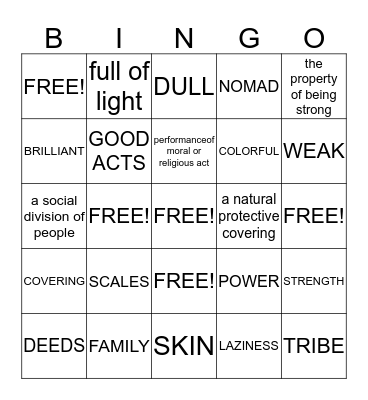 THE LEGEND OF THE INDIAN PAINTBRUSH Bingo Card