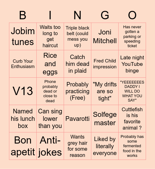 JONAH BINGO Card