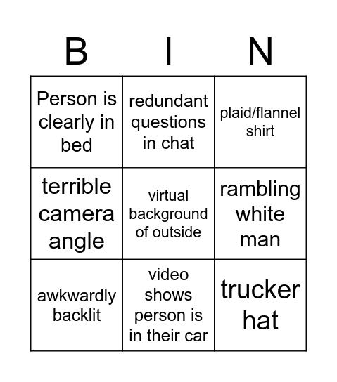 API Huddle Bingo Card