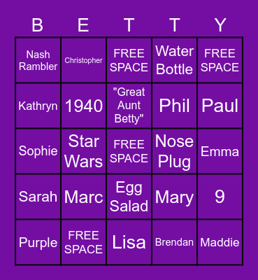 HAPPY BIRTHDAY GABBY Bingo Card