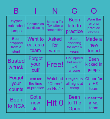 Trinity All Stars Bingo Card