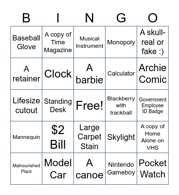 Corona Bingo Card