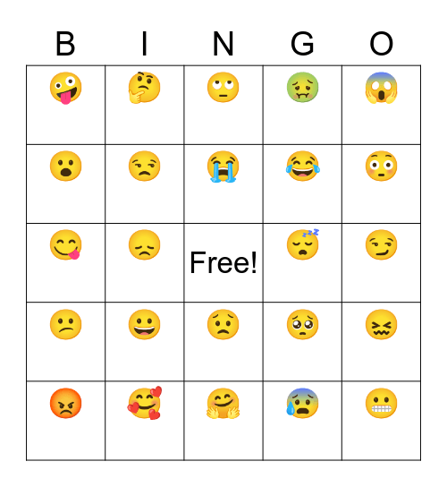 Expression Bingo Card