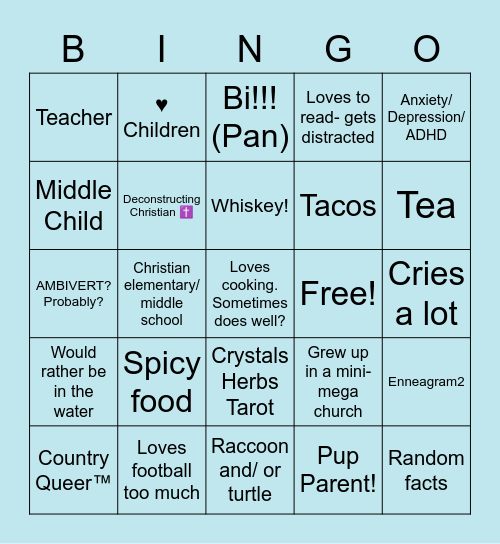 Virginia Bingo Card