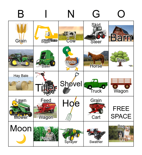 JJ's Farm Bingo Card