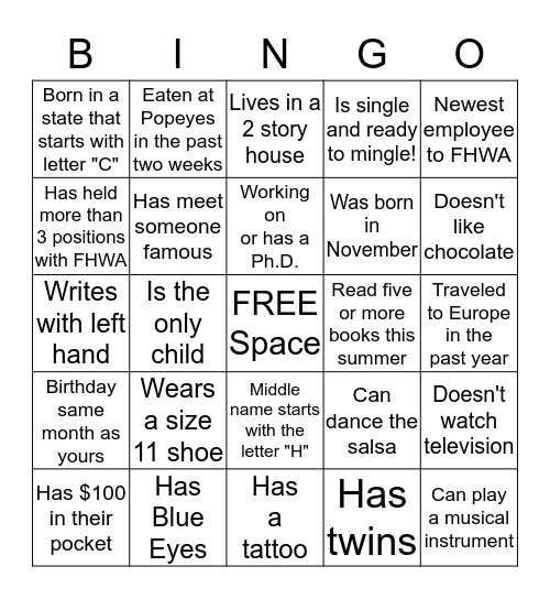 Office BINGO Card