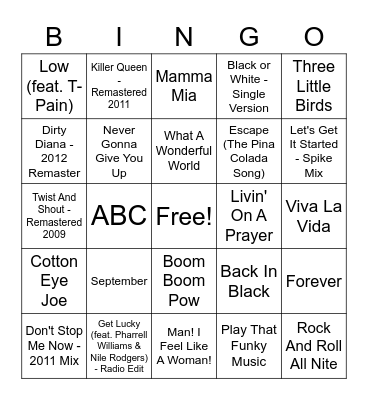 Locations Bingo Card