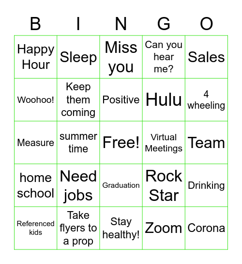 M-F-I  B-I-N-G-O Bingo Card