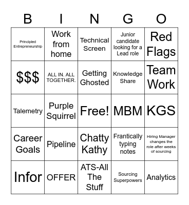 KGS Talent Solutions Bingo Card