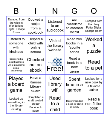 Library Bingo!  How Many of These Have You Done? Bingo Card