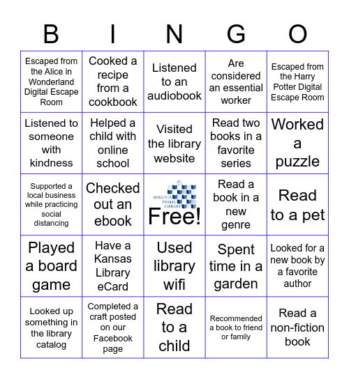 Library Bingo!  How Many of These Have You Done? Bingo Card