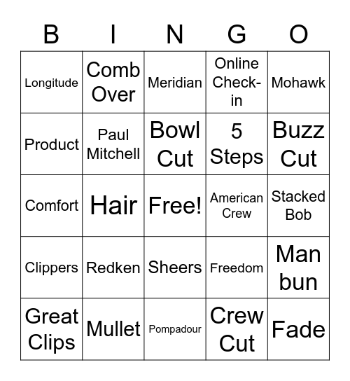 Great Clips Bingo! Bingo Card