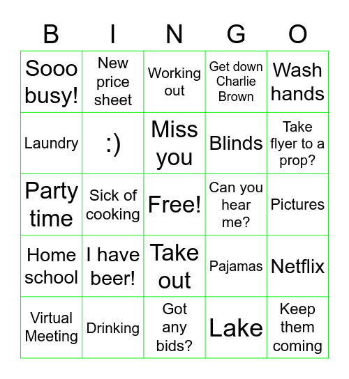 M-F-I  B-I-N-G-O Bingo Card